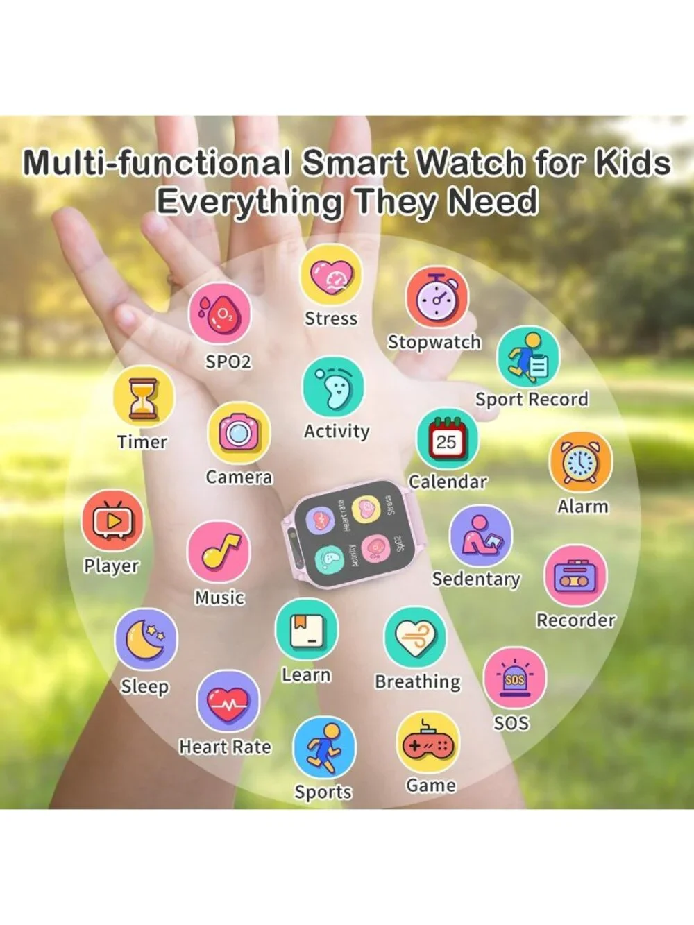 Waterproof Kids Smart Watch for Girls - Fitness Tracker & Sports Activity